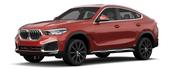 Red BMW X6 Luxury SUV PNG Transparent Background