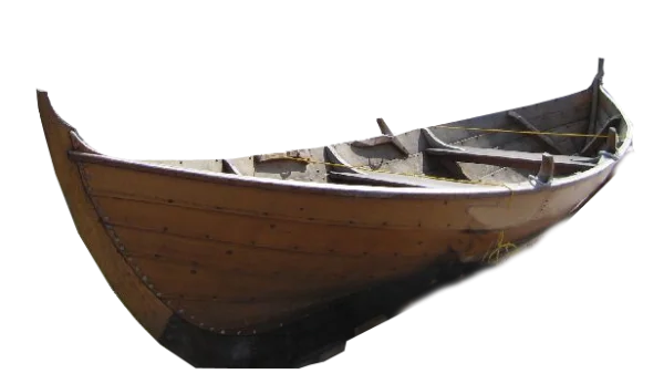 Vintage Wooden Rowboat PNG Transparent Background