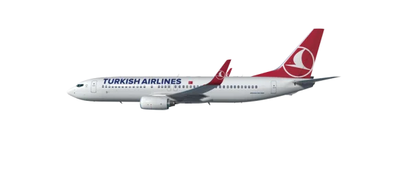 Turkish Airlines Boeing 737 Airplane PNG Transparent Background