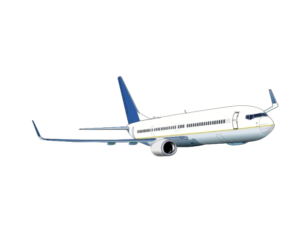White Passenger Airplane PNG Transparent Background