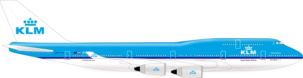 KLM Boeing 747-400 Airplane PNG Transparent Background
