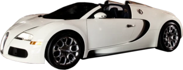 White Bugatti Veyron Supercar PNG Transparent Background