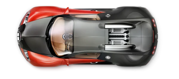 Bugatti Supercar Top View PNG Transparent Background