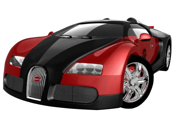 Red and Black Bugatti Veyron PNG Transparent