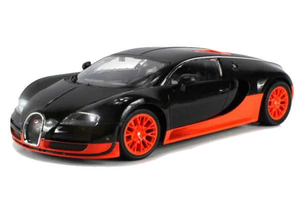 Black and Orange Bugatti Toy Car PNG Transparent Background