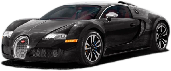 Black Bugatti Veyron Supercar PNG Transparent Background