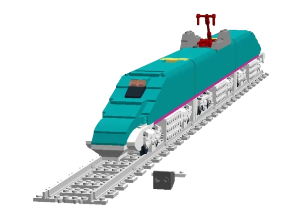 Lego Style Train PNG Transparent Background