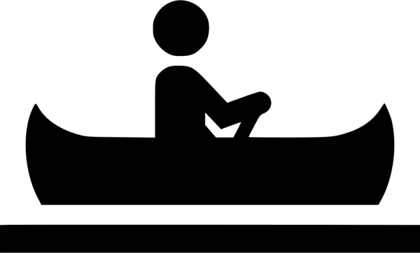 Canoe Paddling Icon PNG Transparent Background