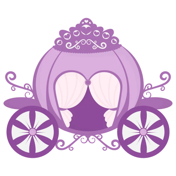 Purple Cinderella Carriage PNG Transparent Background