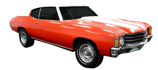 Red and White Classic Muscle Car PNG Transparent Background