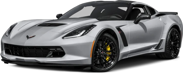 Silver Chevrolet Corvette Sports Car PNG Transparent Background
