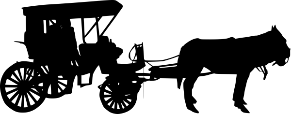 Horse and Carriage Silhouette PNG Transparent Background