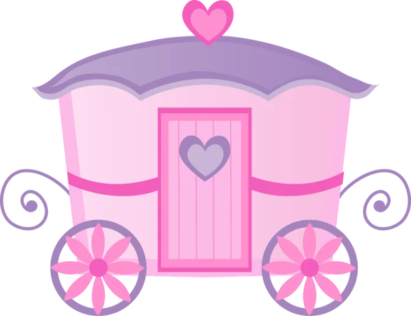 Pink and Purple Princess Carriage PNG Transparent Background
