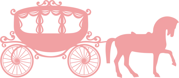 Pink Cinderella Horse Carriage Silhouette PNG