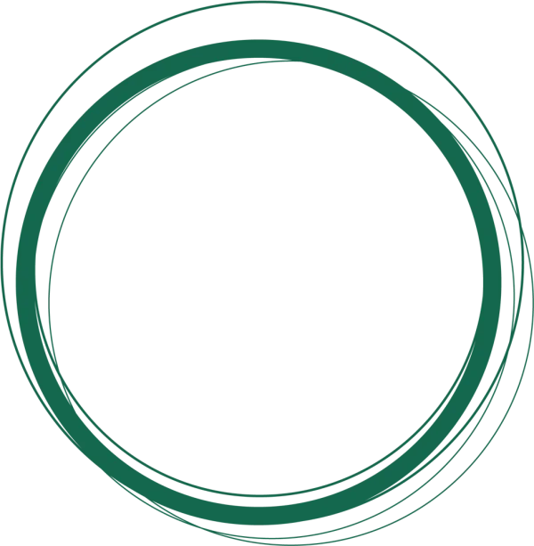 Dark Green Hand-Drawn Circle Frame PNG Transparent Background