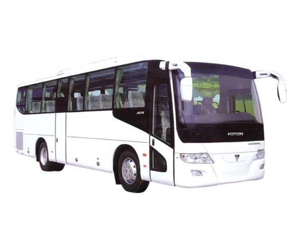 White Foton Passenger Bus PNG Transparent Background