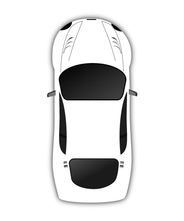 White Sports Car Top View PNG