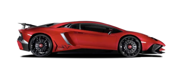 Red Lamborghini Aventador SVJ PNG Transparent Background