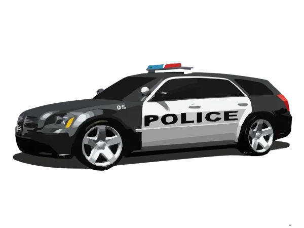 Illustrated Police Car PNG Transparent Background
