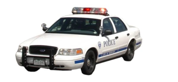 White Police Car PNG Transparent Background
