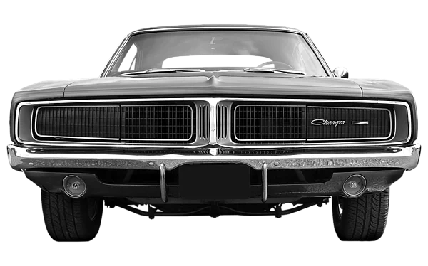 Classic Dodge Charger Front View PNG Transparent