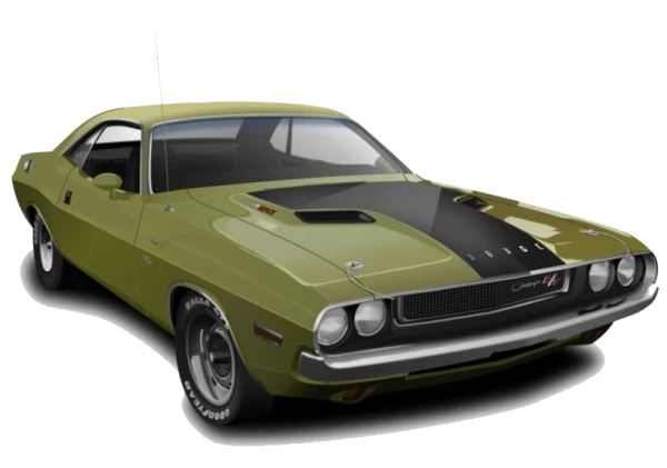 Vintage Green Dodge Challenger R/T PNG Transparent Background