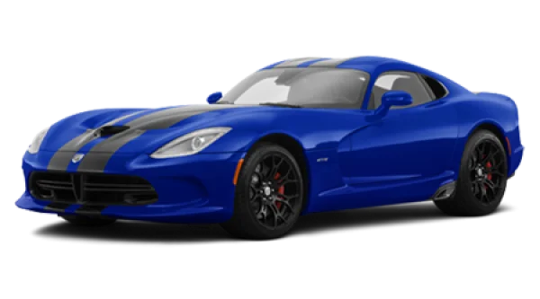 Blue Sports Car with Black Stripes PNG Transparent Background