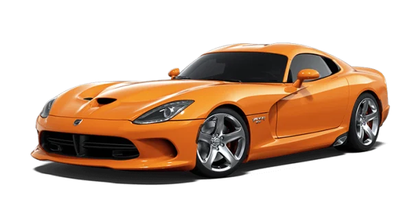 Orange Dodge Viper Sports Car PNG Transparent Background