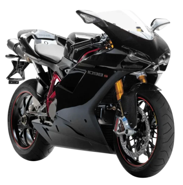 Black Ducati 1098 S Motorcycle PNG Transparent