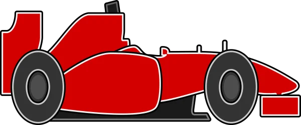 Red F1 Race Car Cartoon PNG Transparent