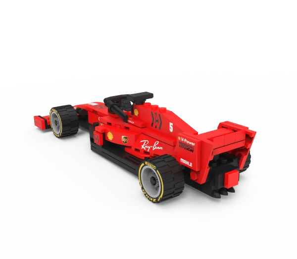 Lego Style Red F1 Race Car PNG Transparent Background