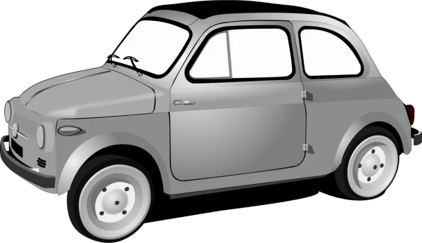 Gray Classic Small Car PNG Transparent Background