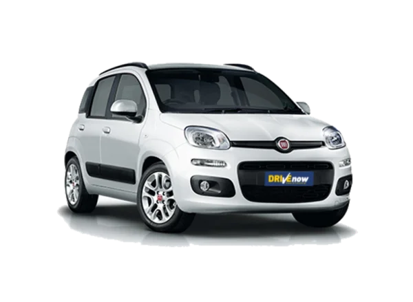 White Fiat Panda Car PNG Transparent Background