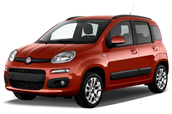 Orange Fiat Panda Car PNG Transparent Background
