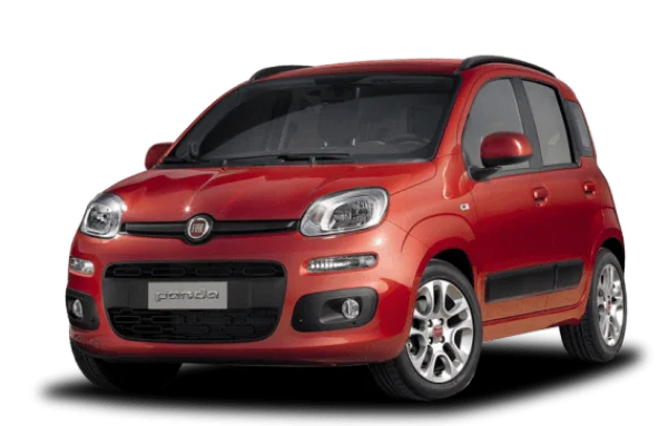 Red Fiat Panda Car PNG Transparent Background