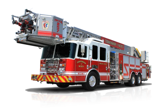 Red Ladder Fire Truck PNG Transparent Background