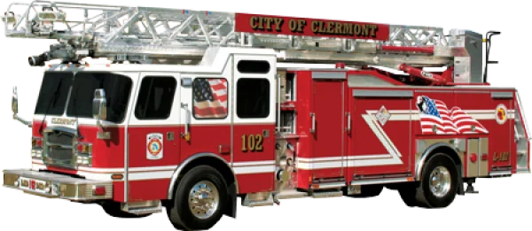 Clermont Fire Truck with Ladder PNG Transparent Background