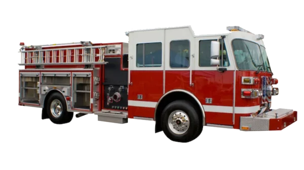 Red and White Fire Truck PNG Transparent Background