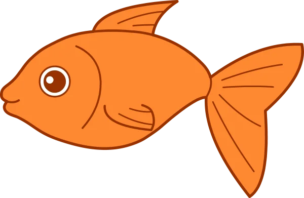 Cartoon Orange Goldfish PNG Transparent Background