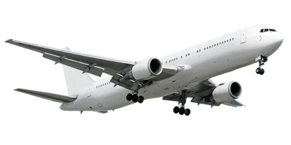 White Passenger Airplane PNG Transparent Background