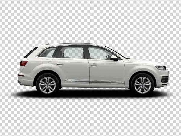 White Audi Q7 SUV Transparent Background
