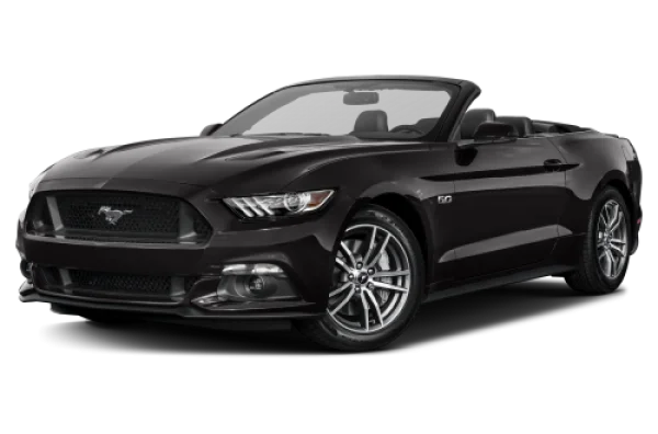 Black Ford Mustang Convertible PNG Transparent Background