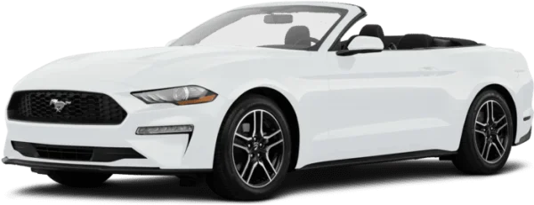 White Ford Mustang Convertible PNG Transparent Background