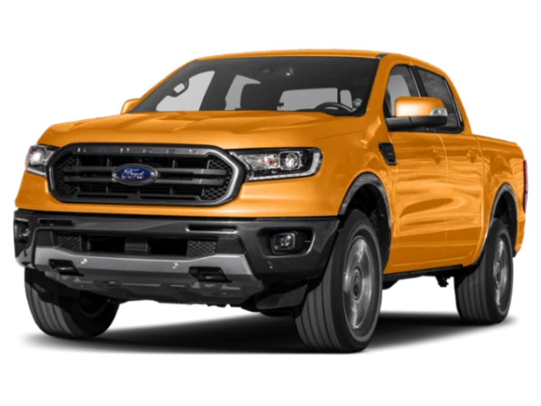 Orange Ford Ranger Pickup Truck PNG Transparent Background