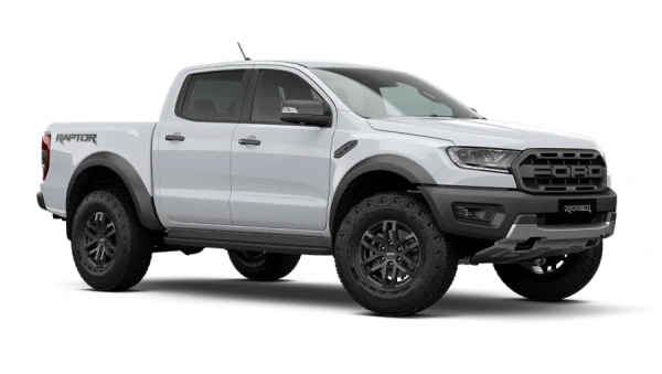 White Ford Ranger Raptor Pickup Truck PNG Transparent