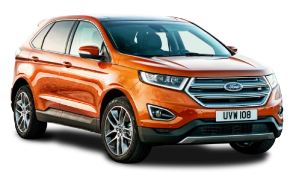 Orange Ford Edge SUV PNG Transparent Background
