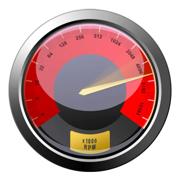 Red RPM Gauge Meter PNG Transparent Background