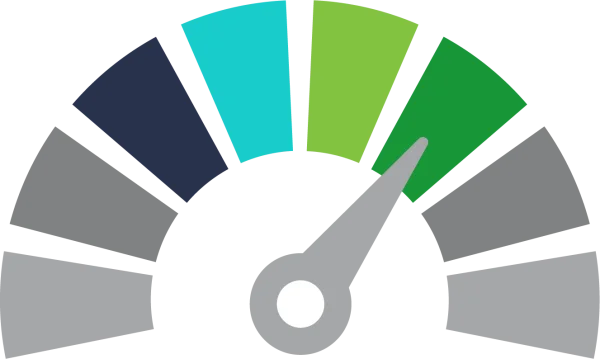 Speedometer Gauge with Green Zone PNG Transparent