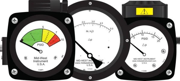 Mid-West Instrument Pressure Gauges PNG Transparent