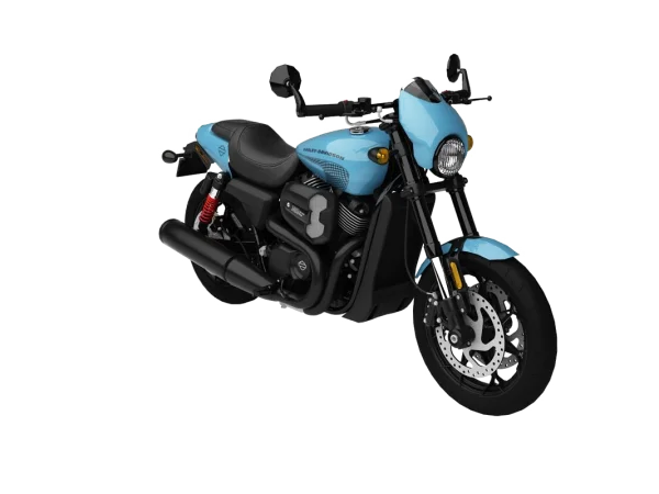 Light Blue Harley-Davidson Motorcycle PNG Transparent Background
